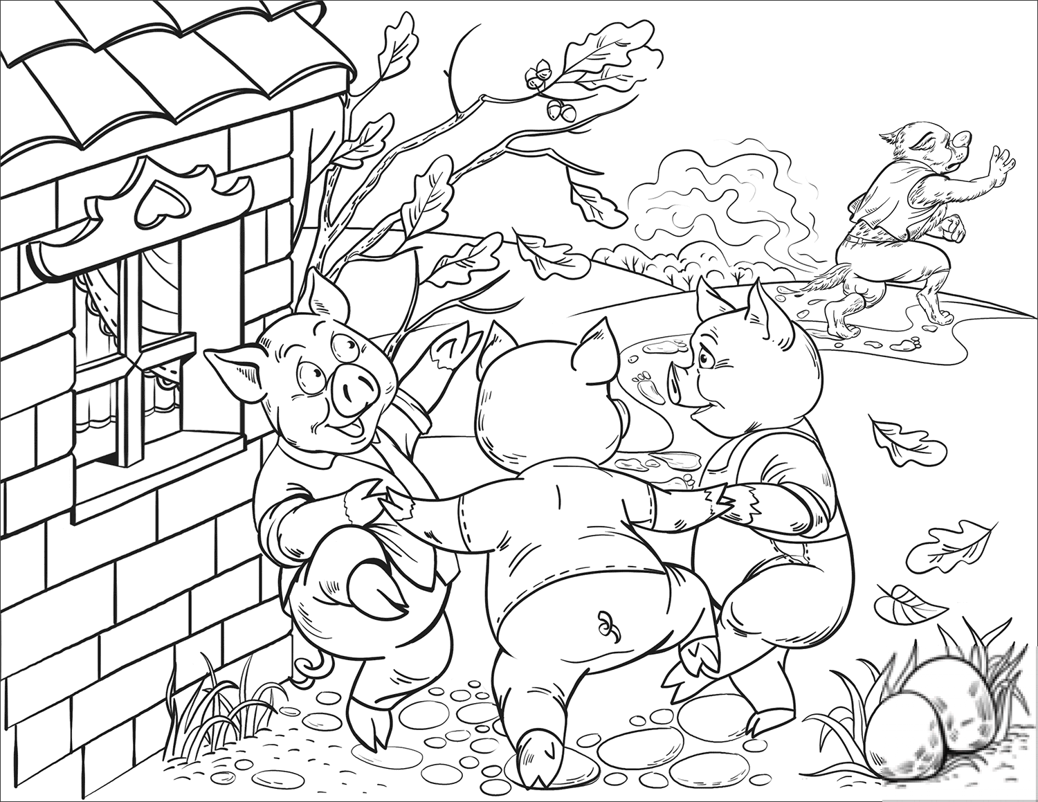 Happy Three Little Pigs Dancing