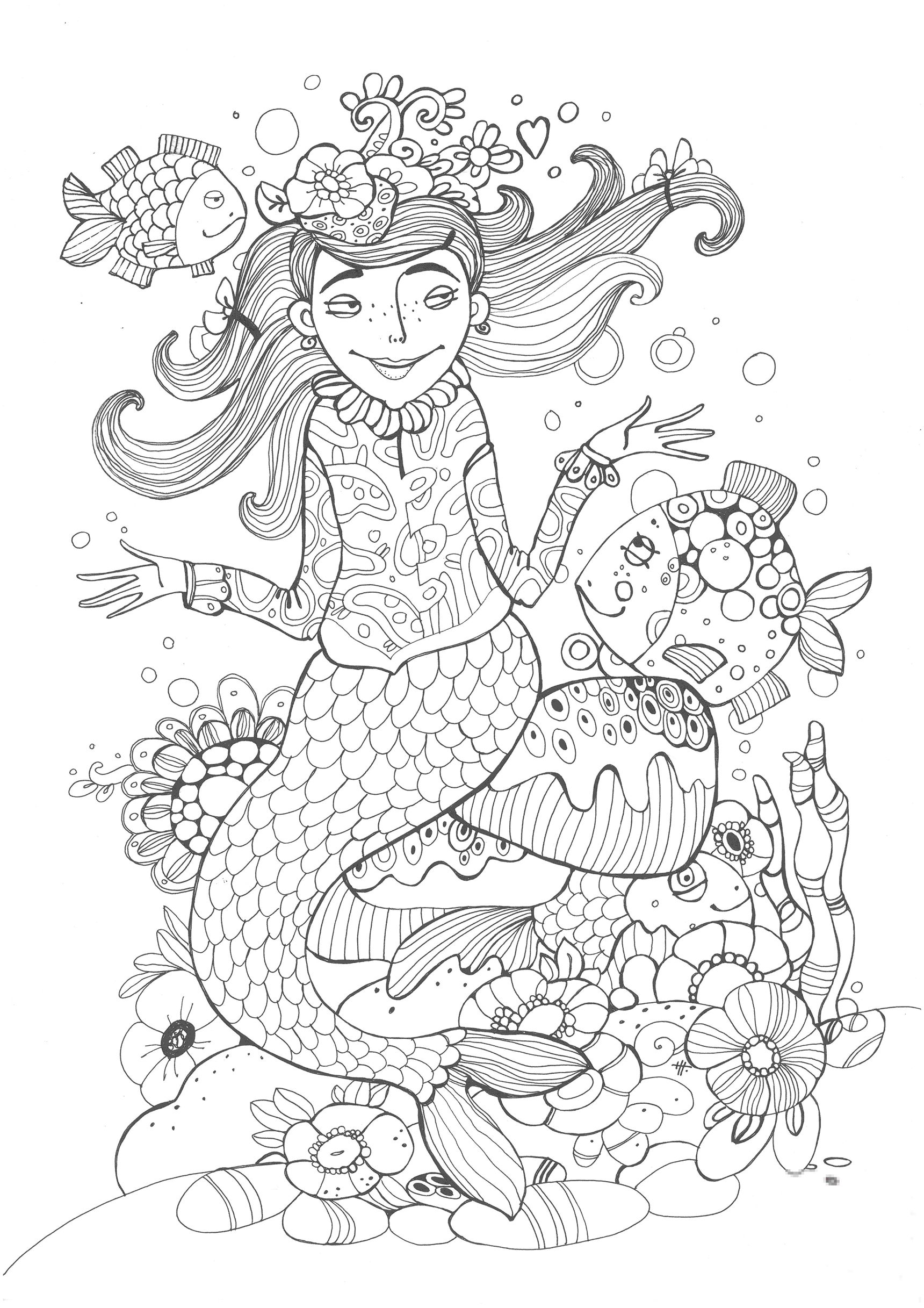 Mermaid is Talking with a Fish