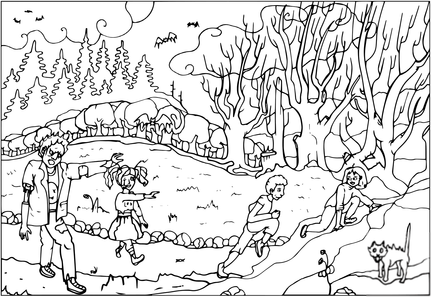 Zombies on Halloween Night