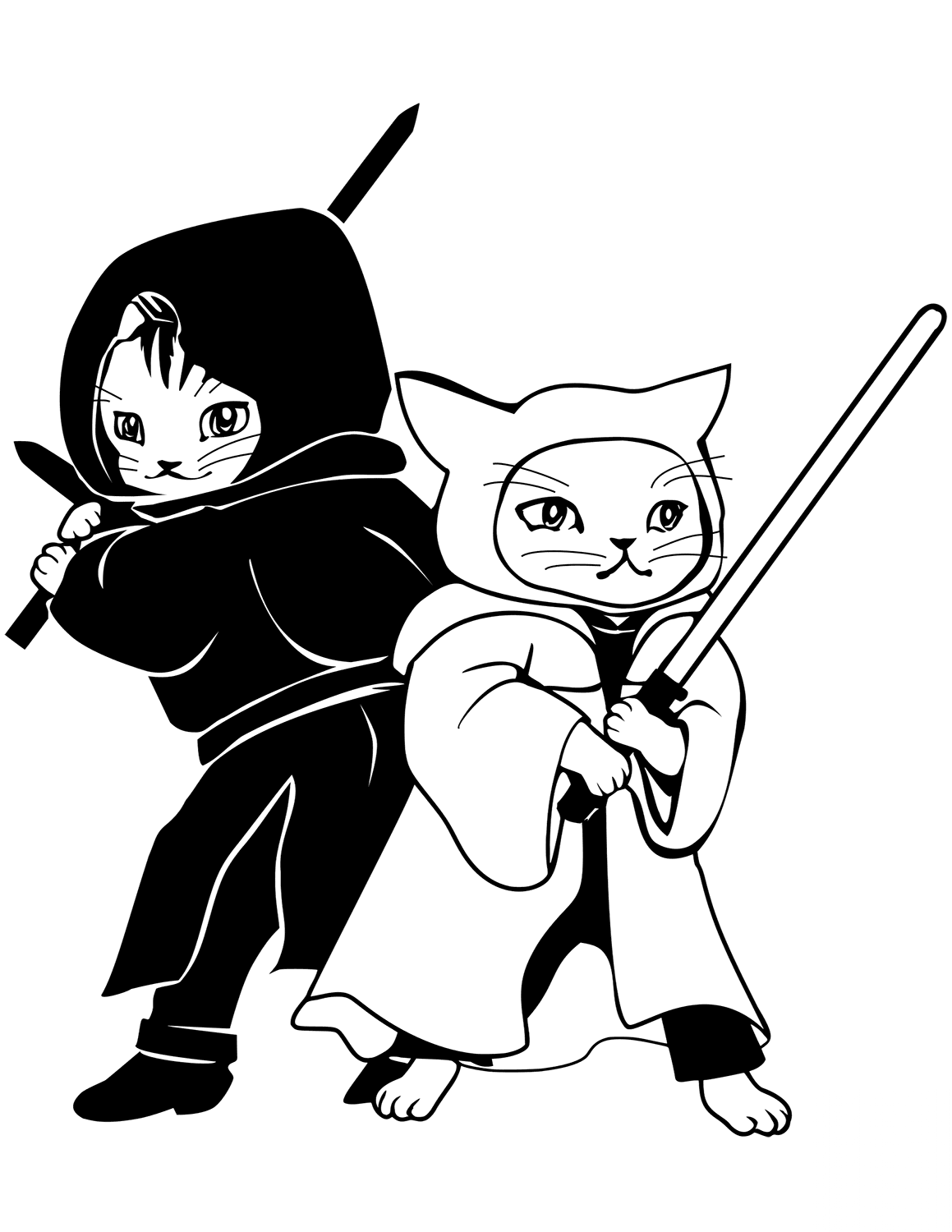 Cats Cosplaying the Jedi