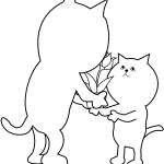 Cat Giving Flower to Other Cat