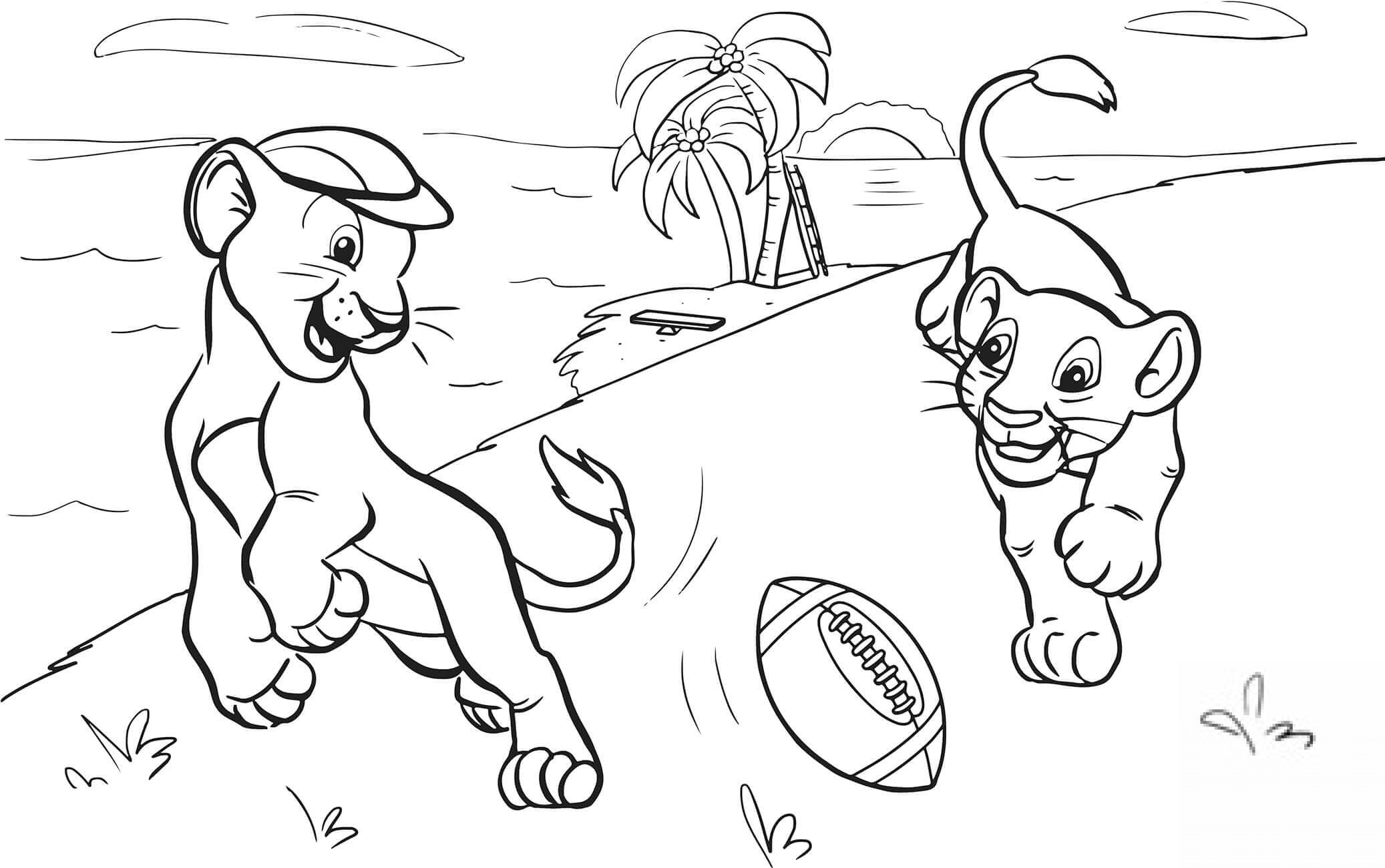 Lions Cubs Playing American Football