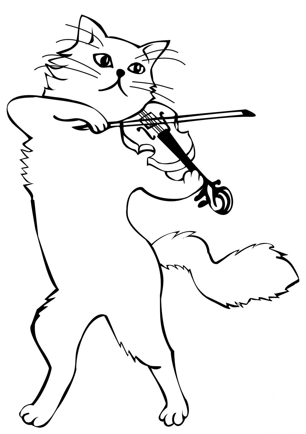 Cat Playing a Violin
