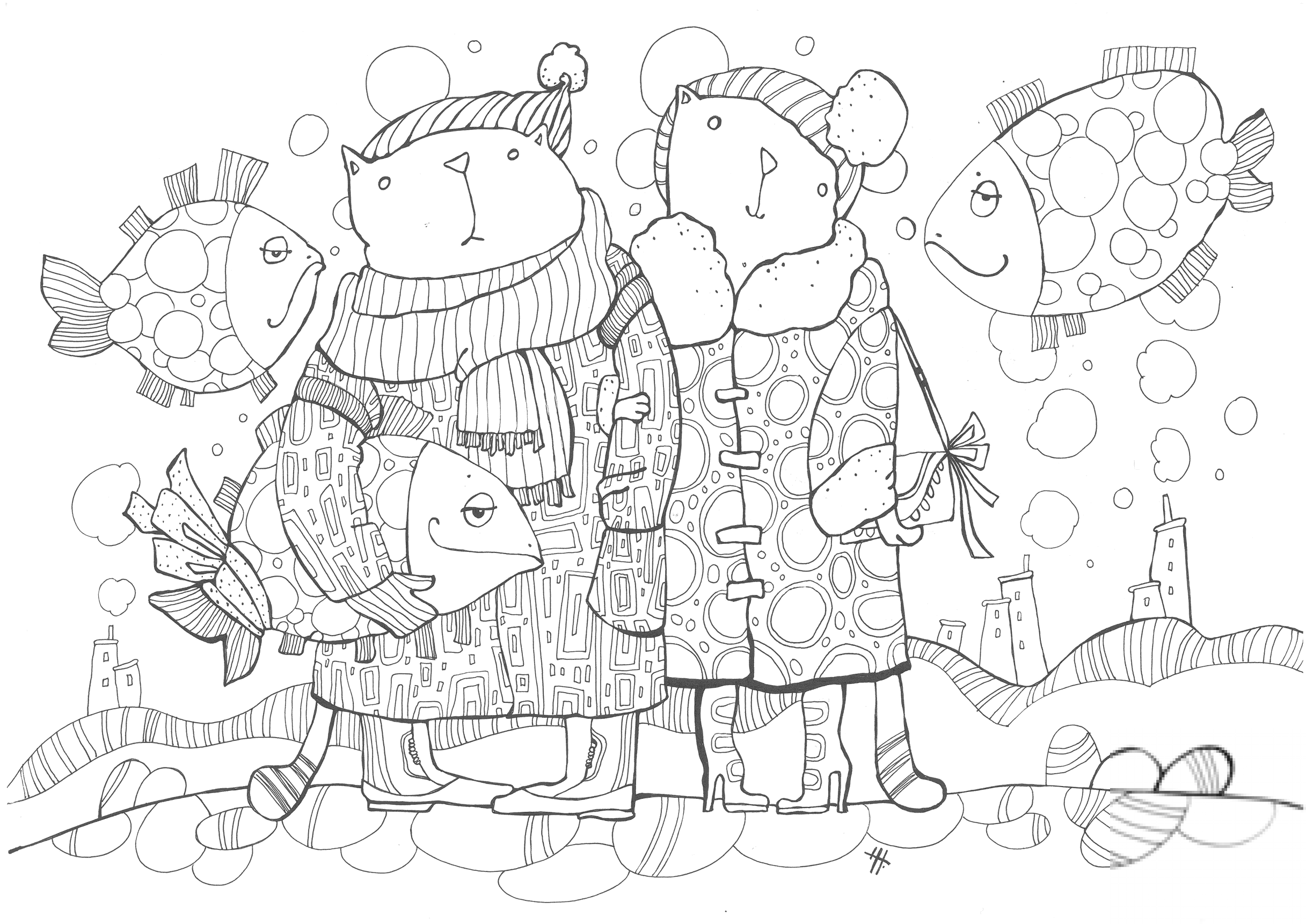 Cats Dress Warmly in Winter