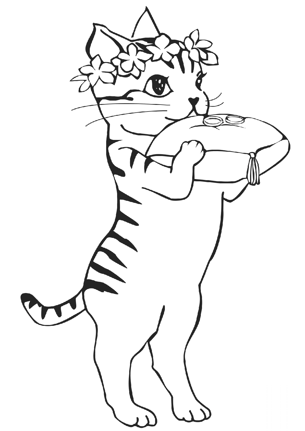 Ring Bearer Cat with Ring Pillow