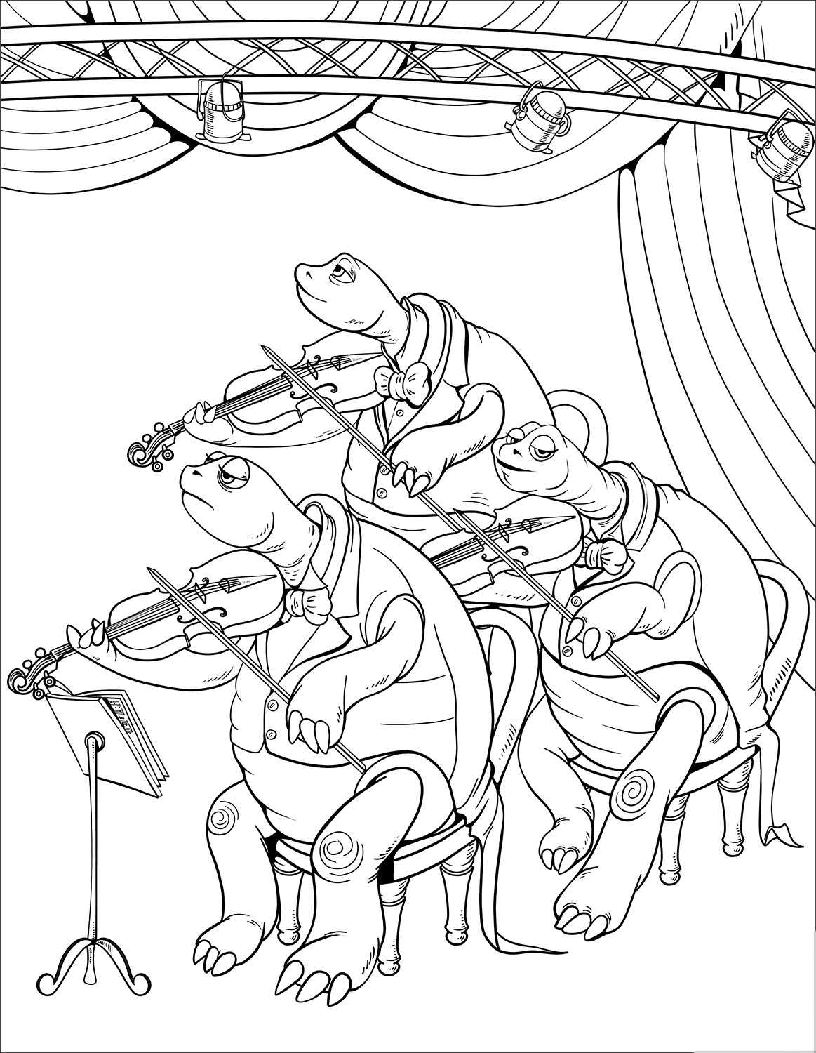 Turtles Playing Violin