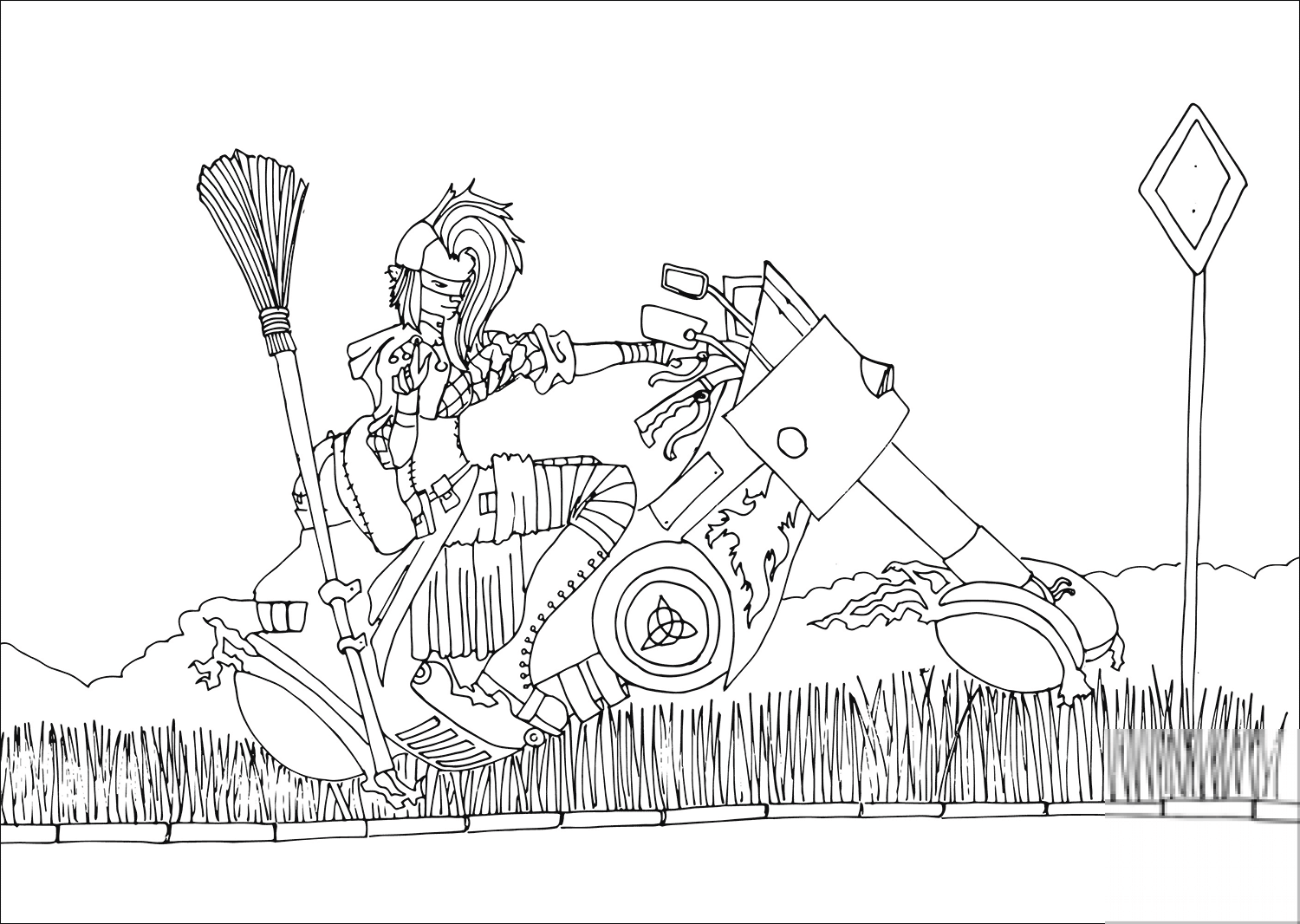 Punk Witch on Chopper