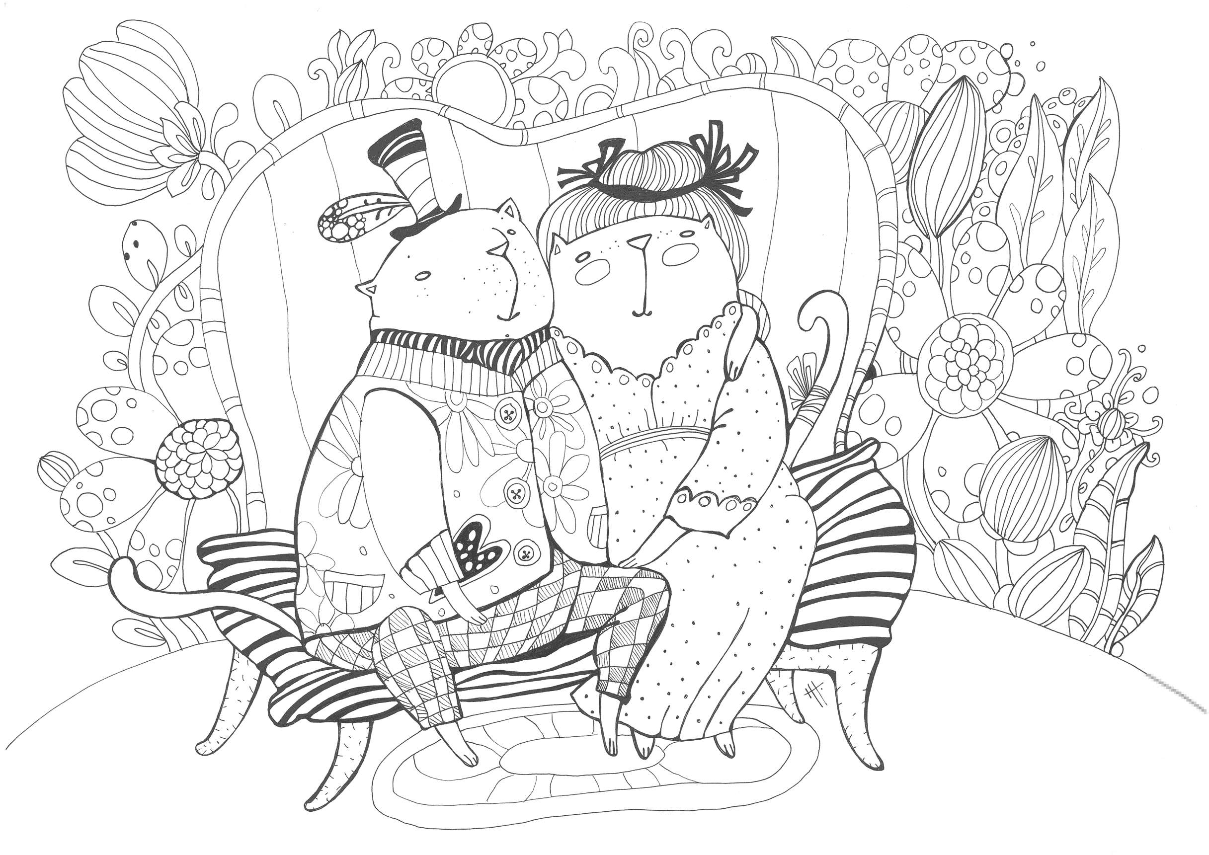 Cats on Their Porcelain Wedding Day