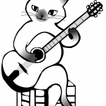 Cat Playing a Guitar
