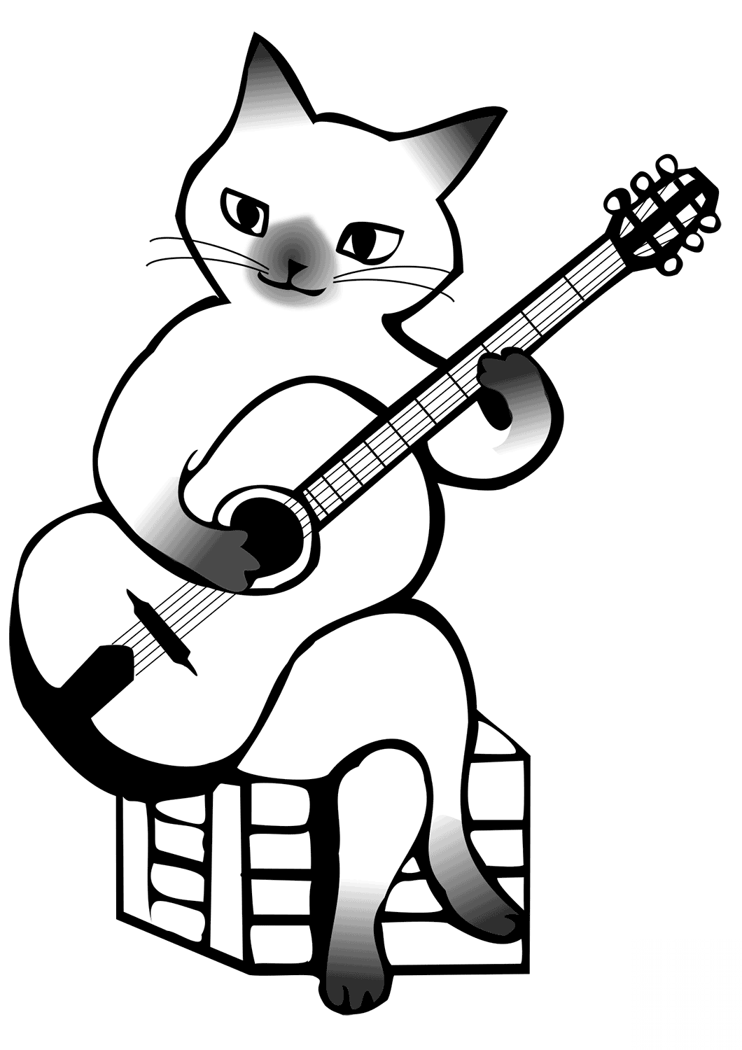 Cat Playing a Guitar