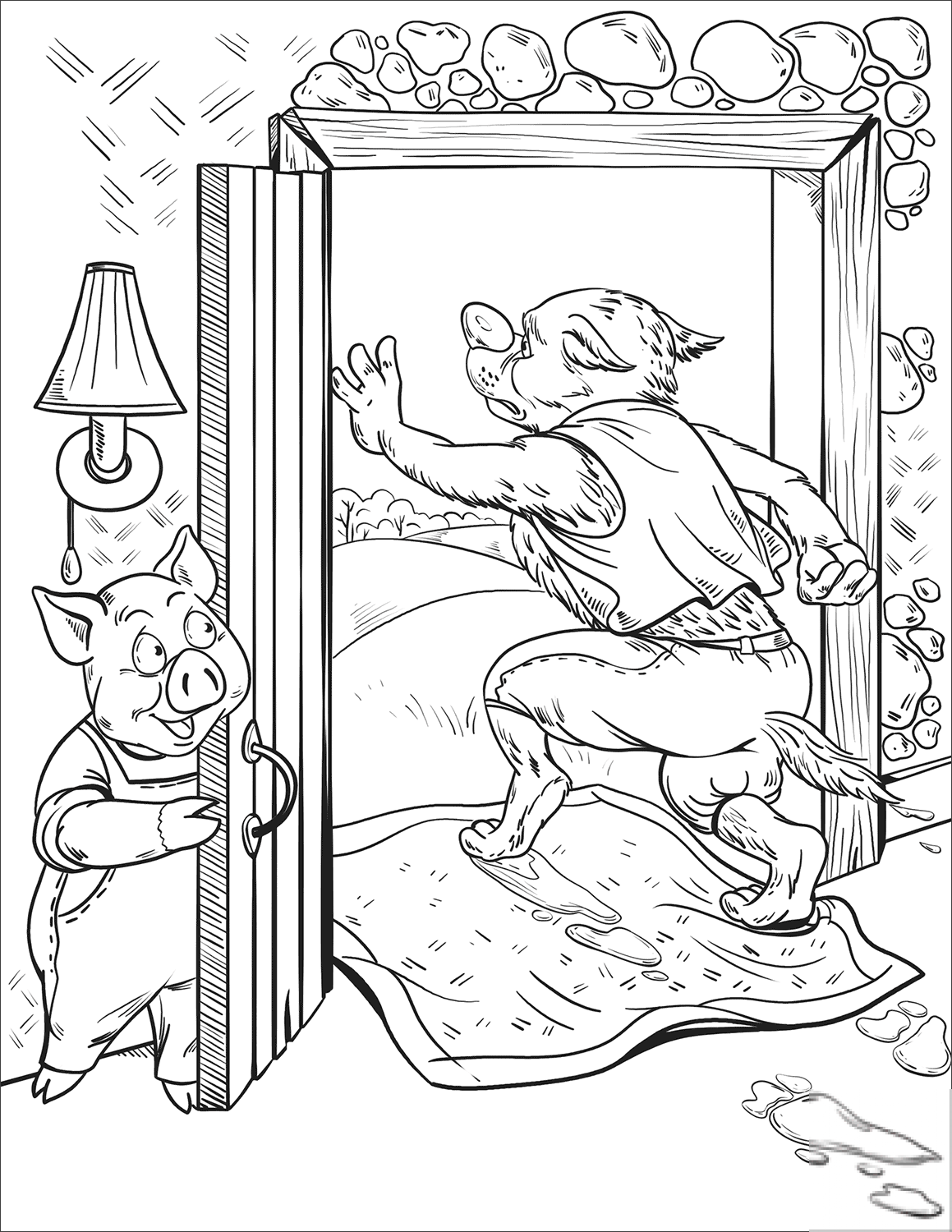 The Wolf Run Away from the Brick House