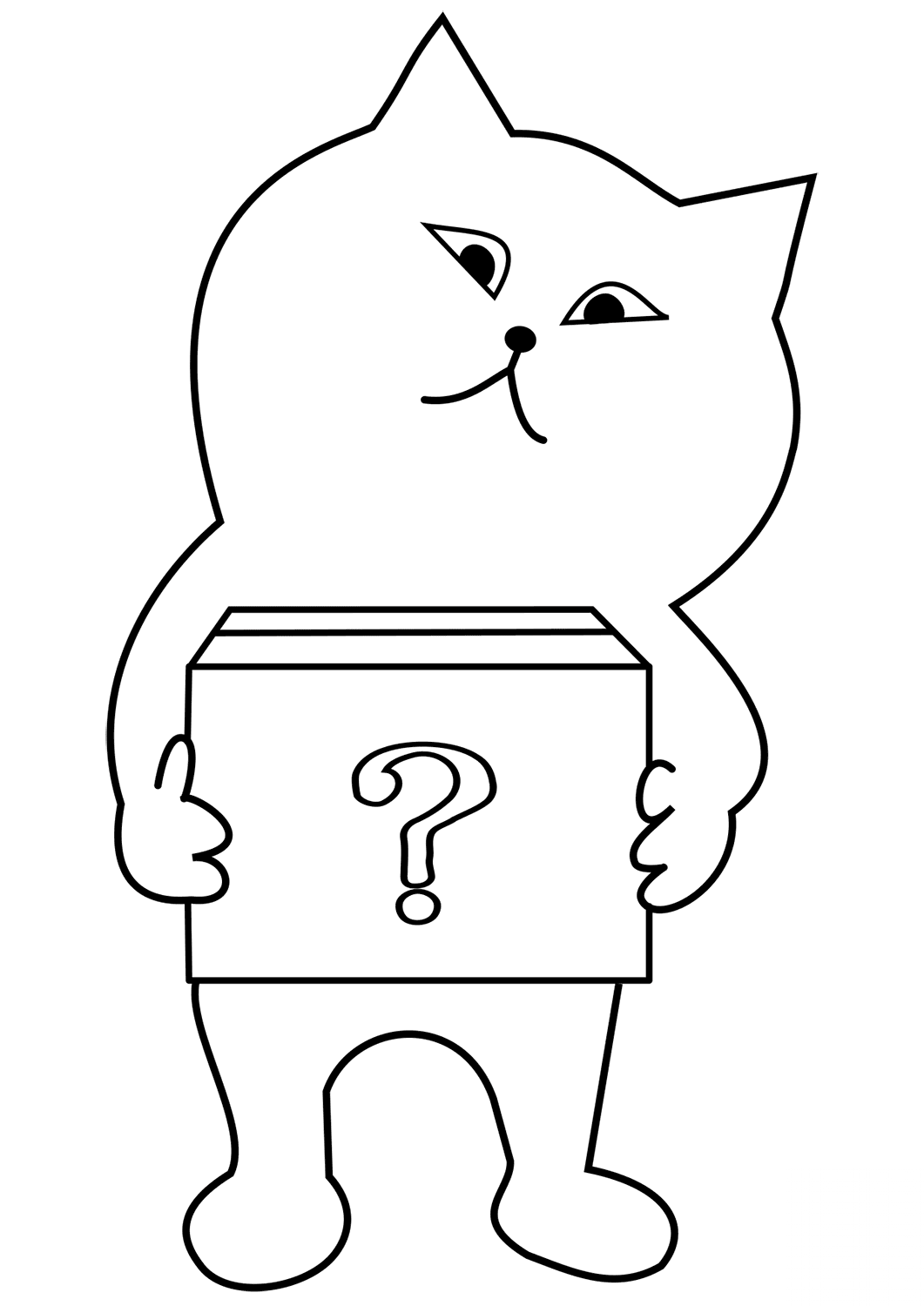 Cat with a question box