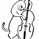 Cat Playing a Double Bass