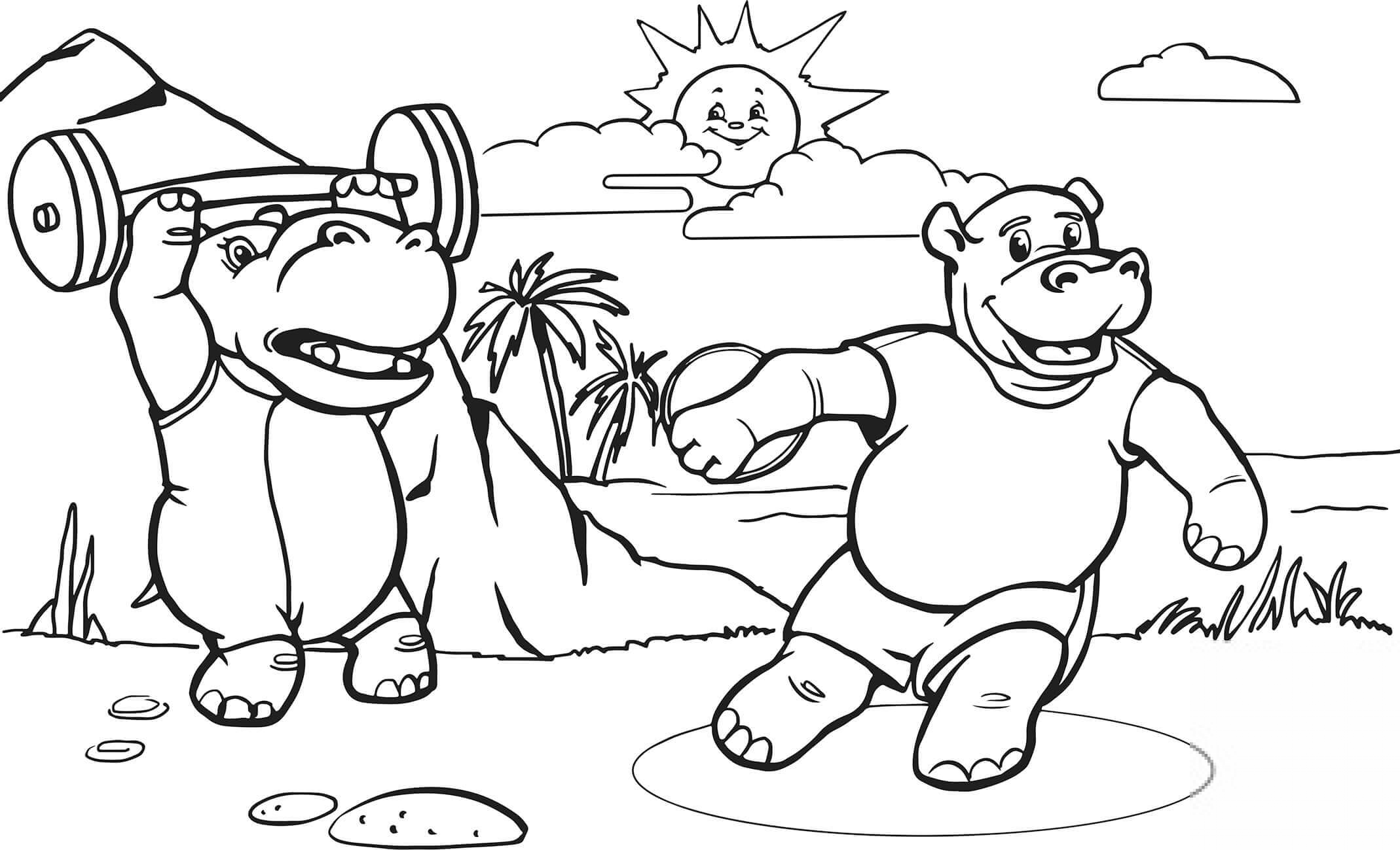 One Hippo is Raising a Barbell...