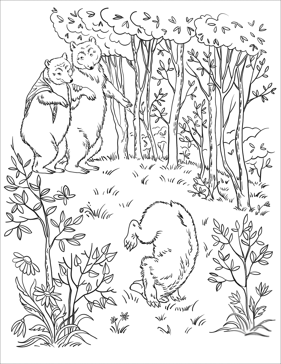 Three Bears Walk out into the Wood