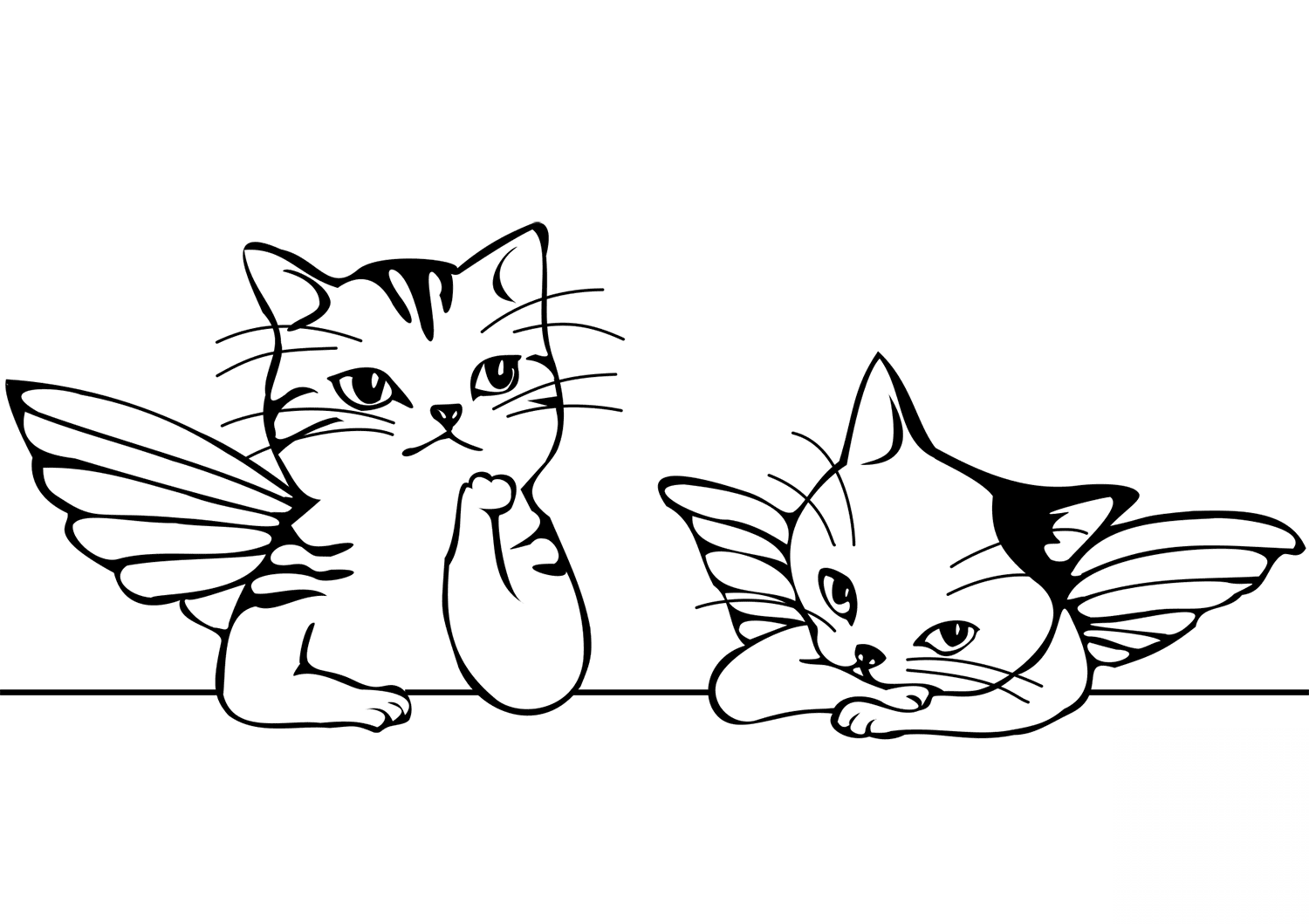 Raphael's Two Cute Cats Angels