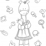 Giraffe Mom with Baby Giraffe