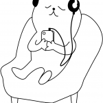 Cat Listening to Music