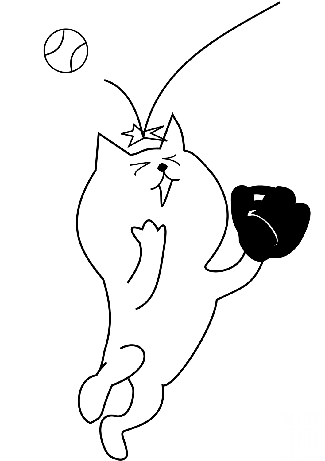 Cat as a Baseball Catcher