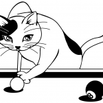 Cat Playing Billiards