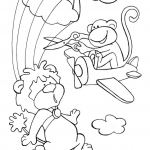 A Brave Lion is Skydiving in the...