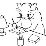 Cat Writing a Letter