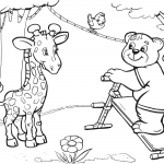 Giraffe and Bear Want to Do Abs...