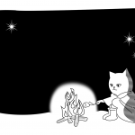 Cat Sits Outdoor near the Bonfire