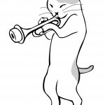 Cat Playing a Trumpet