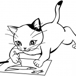 Kitten Draws a Space Rocket