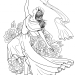 Spanish Woman Dancing Flamenco