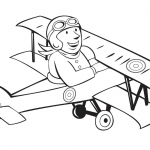 WW1 French Pilot on Biplane