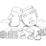 Aztec Masks, Hatchets, Pipes,...