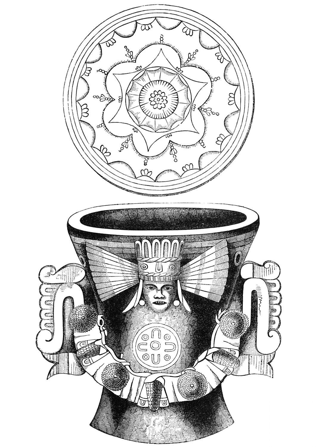 Aztec Funeral Vase and Cover