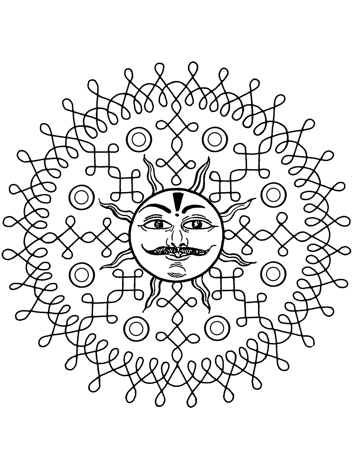 Indian Pattern with Sun