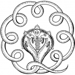 Indian Design with Three-headed Cobra