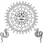 Indian Design with Sun and Snakes