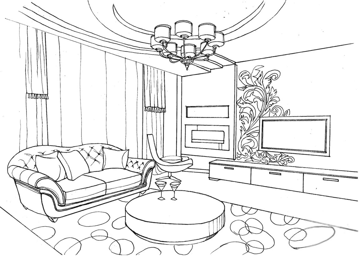 Living Room with Ornament