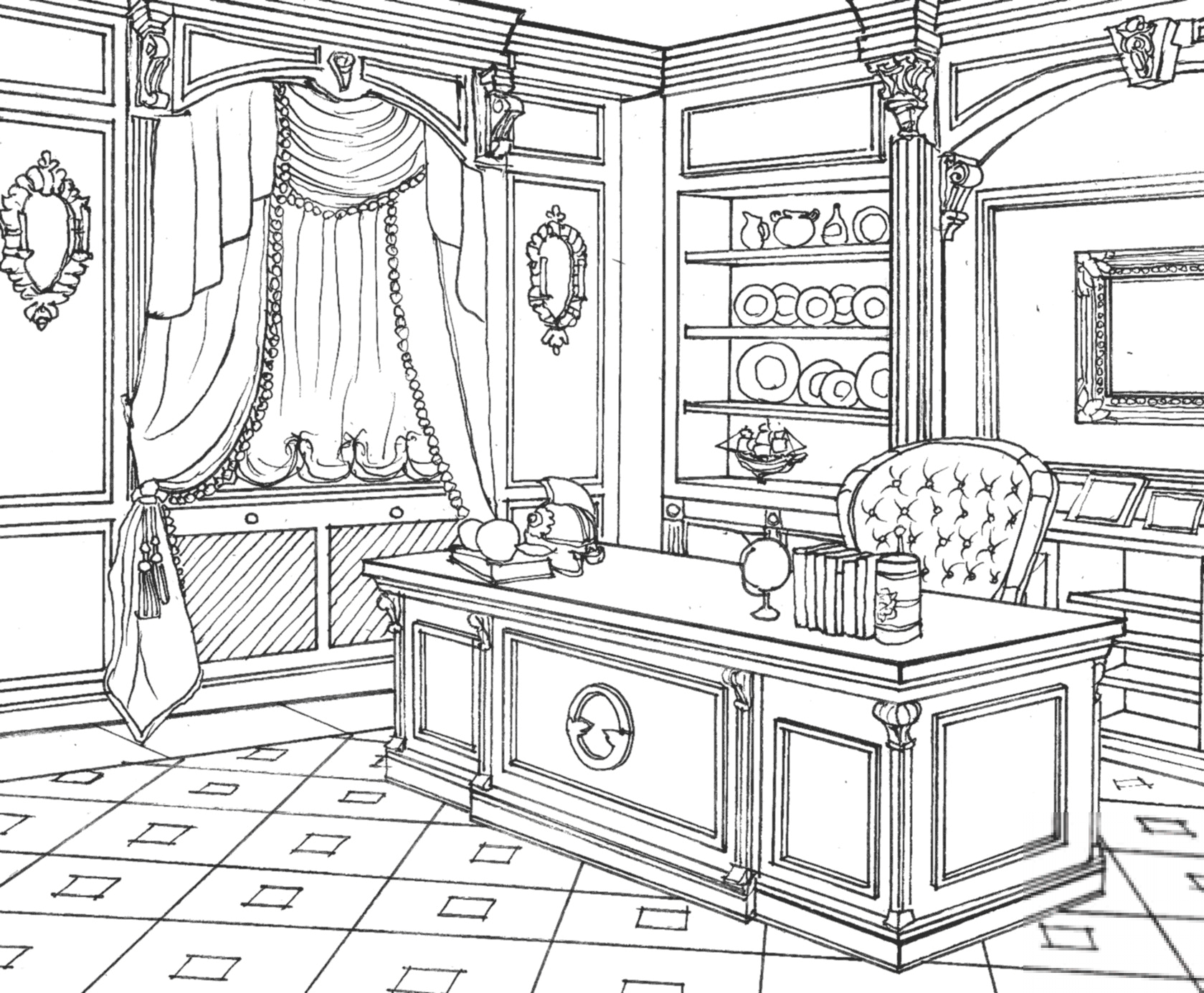 Cabinet in Classic Interior Design