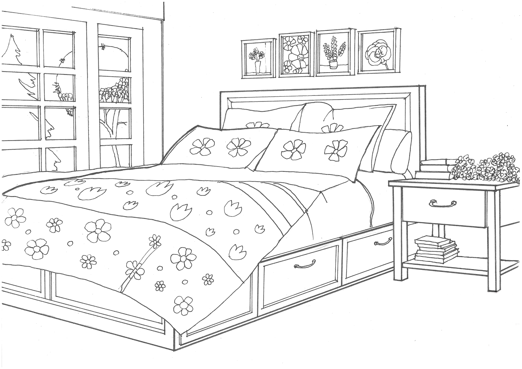 Bedroom in the Provence Style