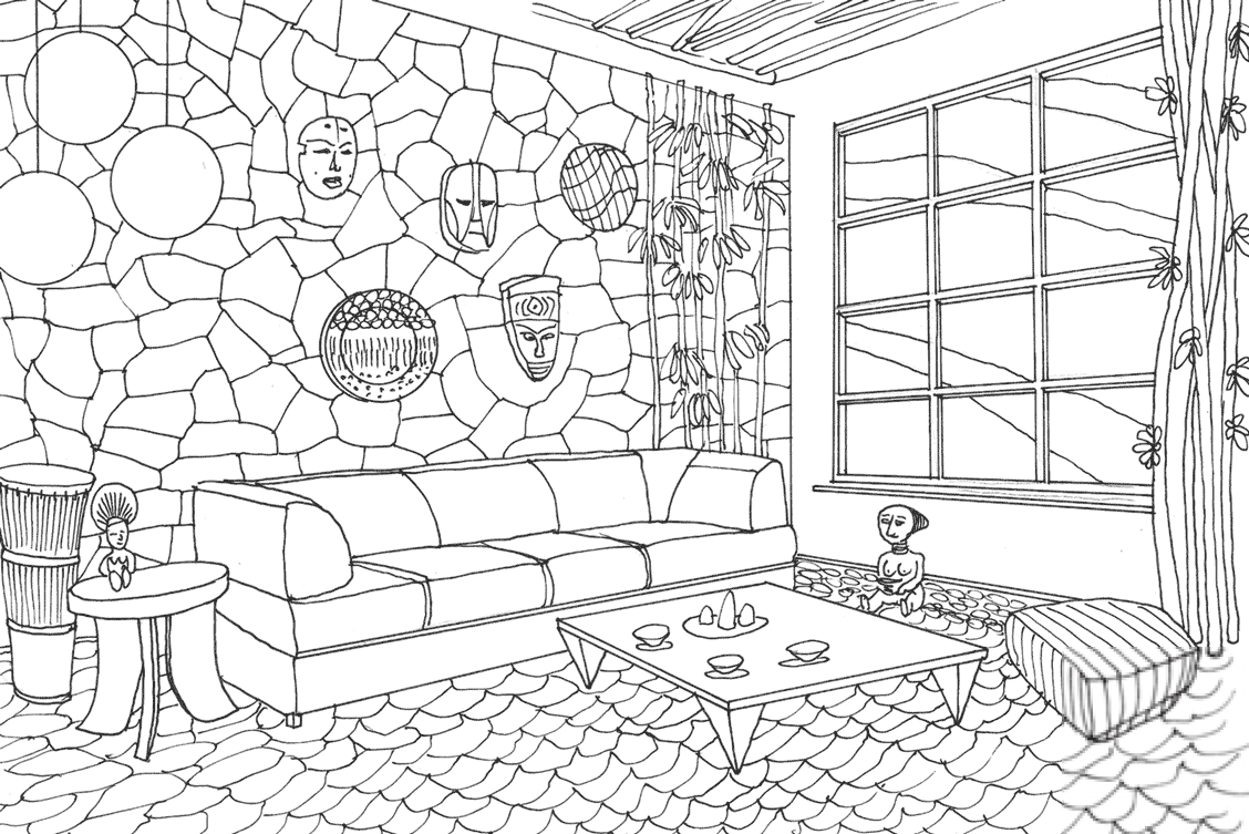 Living Room in African Style