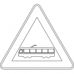 "Tram Crossing" Sign in Italy