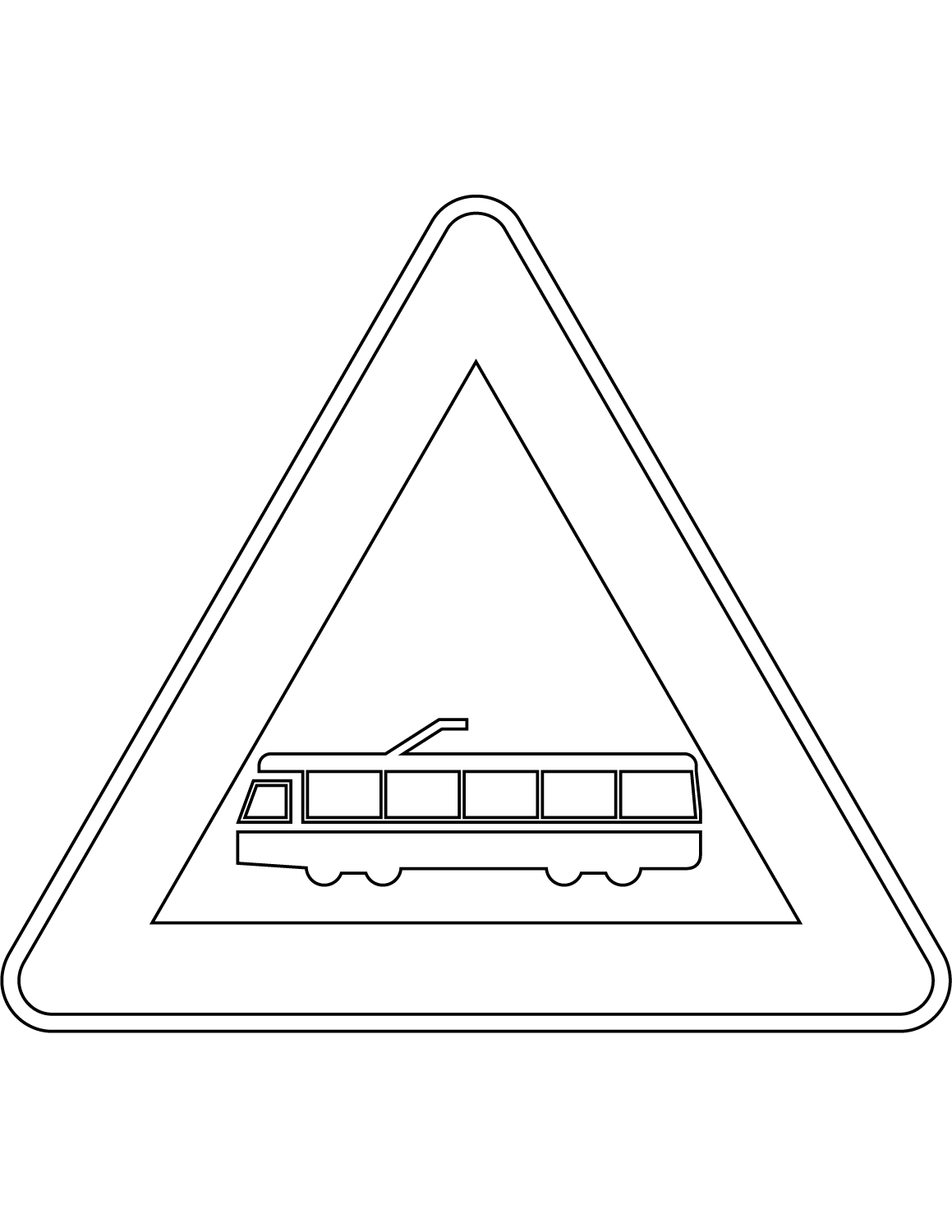 "Tram Crossing" Sign in Italy