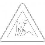 "Roadworks Ahead" Sign in Italy