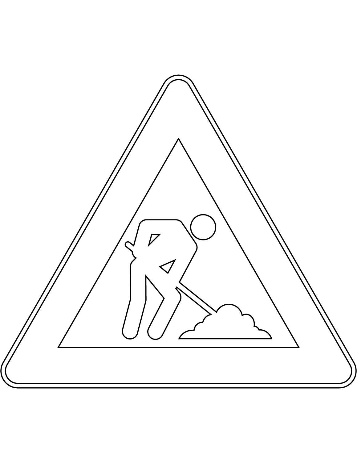 "Roadworks Ahead" Sign in Italy