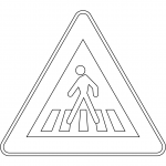 "Pedestrian Crossing Ahead" Sign in...