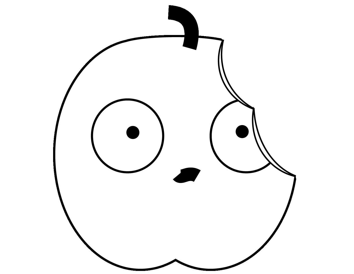 Cartoon Bitten Apple
