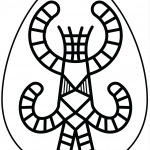 Easter Egg with Abstract Figure