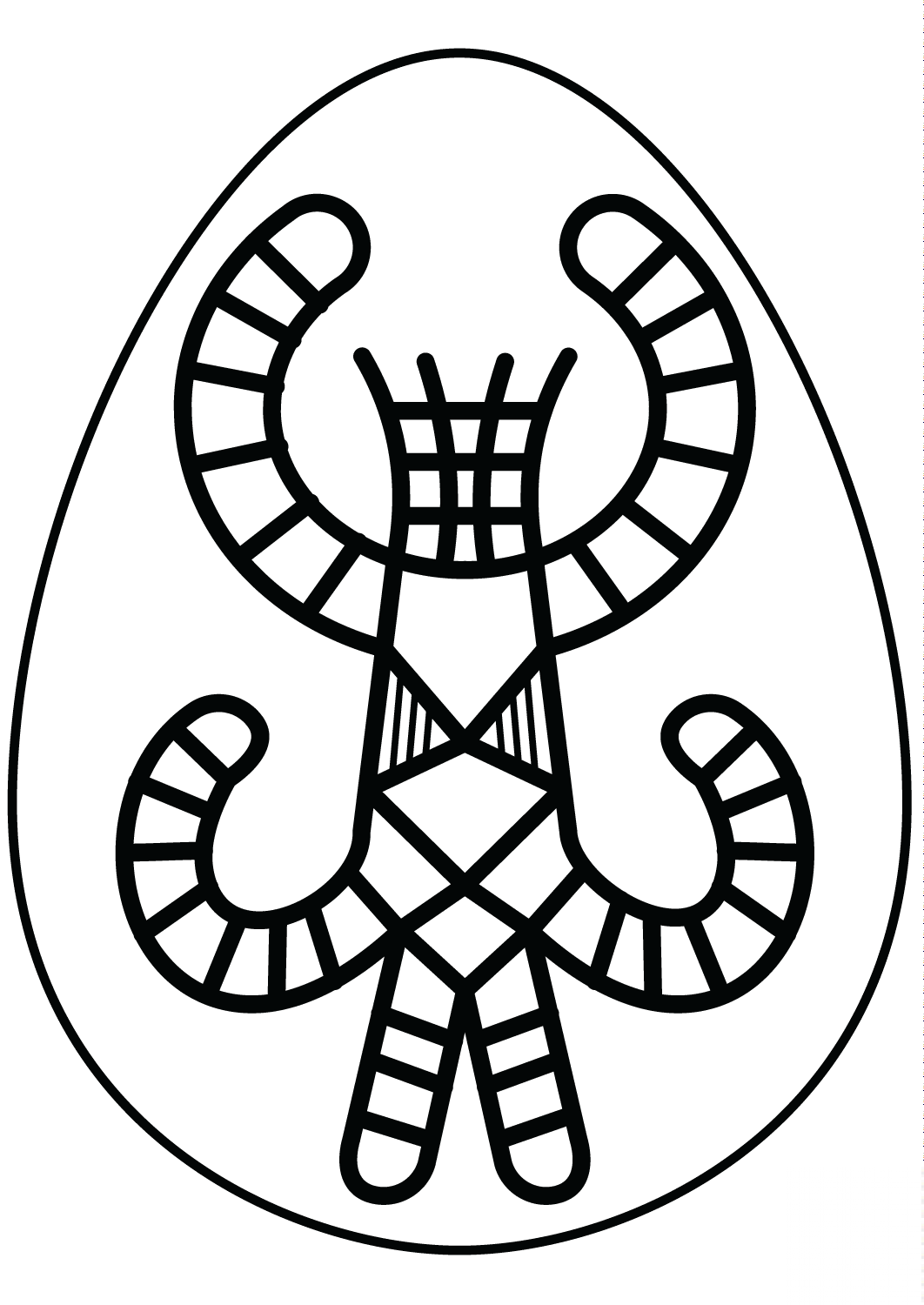 Easter Egg with Abstract Figure