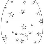 Easter Egg with Stars and Moon
